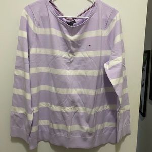 NWT Tommy Hilfiger purple lightweight striped sweater